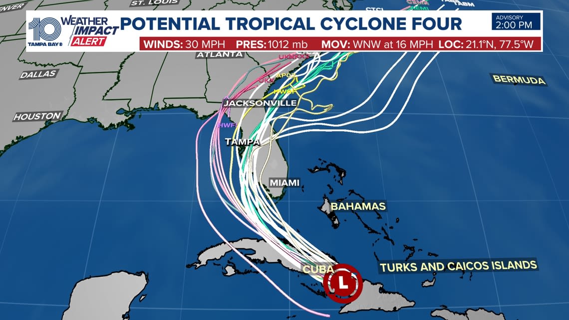 TRACKER: Watch Potential Tropical Cyclone Four using spaghetti models, forecast cone, alerts