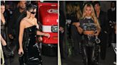 Kylie Jenner and Kim Kardashian wore daring latex and leather looks to nephew Mason Disick's bar mitzvah party