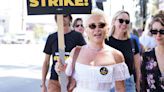 Florence Pugh Walks the SAG-AFTRA Picket Line in a Cottagecore Frilly Minidress
