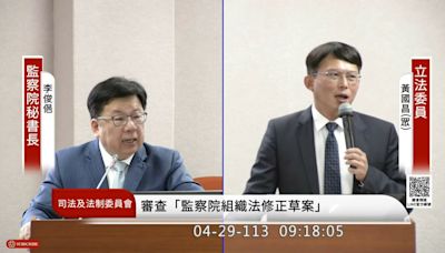 黃國昌曝光電弊案涉案官員曾被評模範公務員 呼籲啟動彈劾 李俊俋：監委調查尚未結案