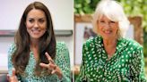 Kate Middleton and Queen Camilla Twin in Green Patterned Dresses — Why They Might Be Matching