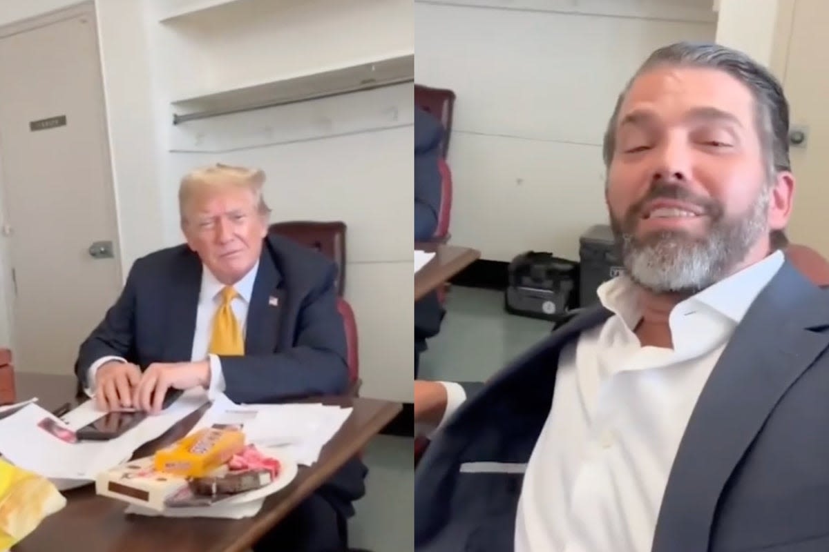 Don Jr shares video from inside room where Trump is awaiting verdict in hush money trial