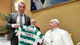 Brendan Rodgers gifts the Pope a Celtic shirt on Vatican visit