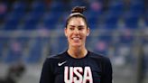 Kelsey Plum hysterically found a nearby camera after a foul during Team USA’s win over Japan