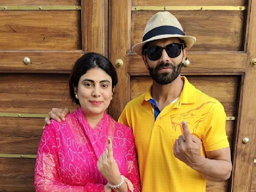 Ravindra Jadeja, wife Rivaba vote in Gujarat during Phase 3 of Lok Sabha Election