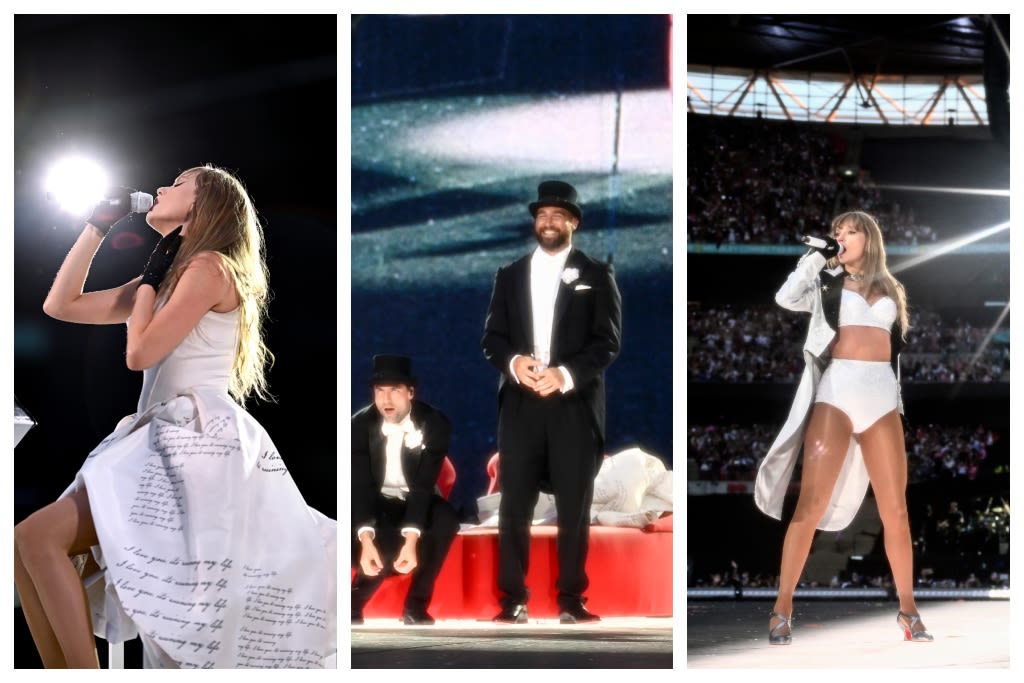 Yes, Taylor Swift and Travis Kelce Perfectly Coordinated Their Louboutin Red Soles for Surprise ‘Eras Tour’ Stage Moment in London...