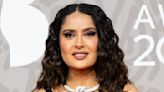 Salma Hayek Was the Definition of Rocker-Chic in This Corseted Leather Dress at the BRIT Awards