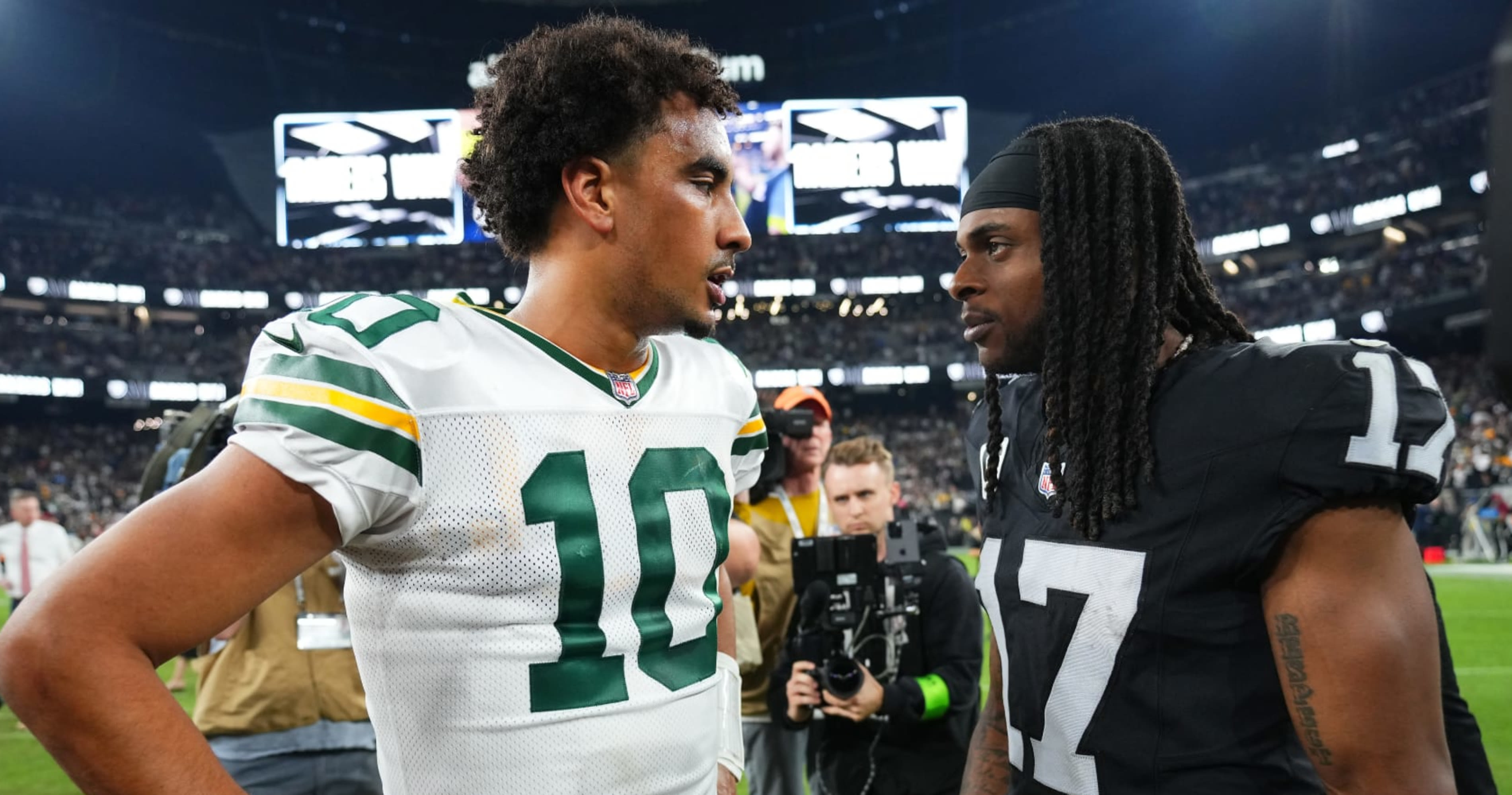 Video: Raiders' Davante Adams Hypes 'F--king Baller' Jordan Love After Packers Season