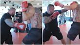 Eddie Hall shares footage of him sparring against UFC heavyweight Alexander Volkov