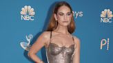 Lily James Channels Goddess Energy on the 2022 Emmys Red Carpet