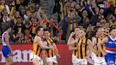 Moment Hawks star Josh Ward breaks his nose while celebrating