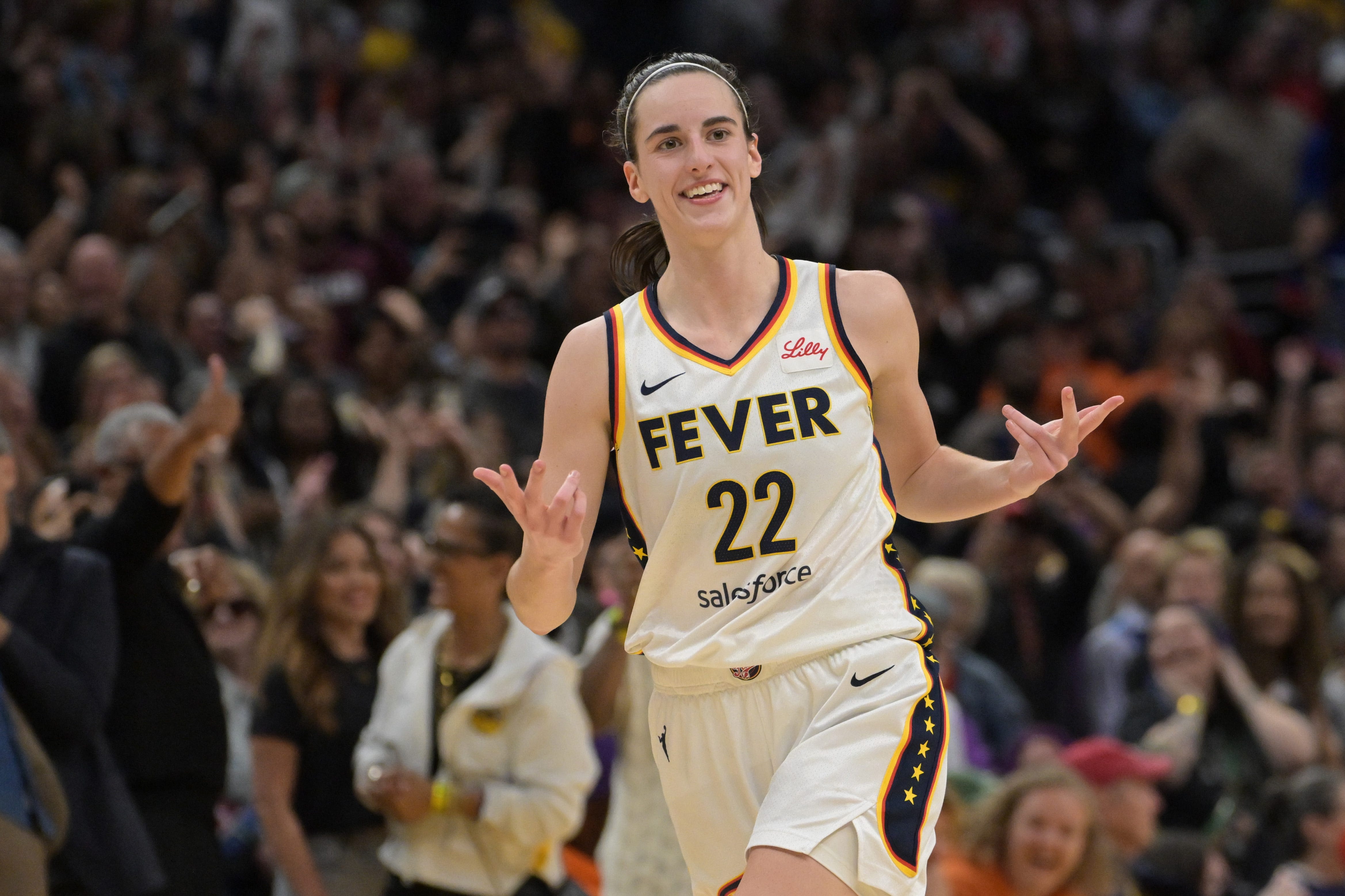 Caitlin Clark does more than score in first WNBA win as Indiana Fever tops LA Sparks