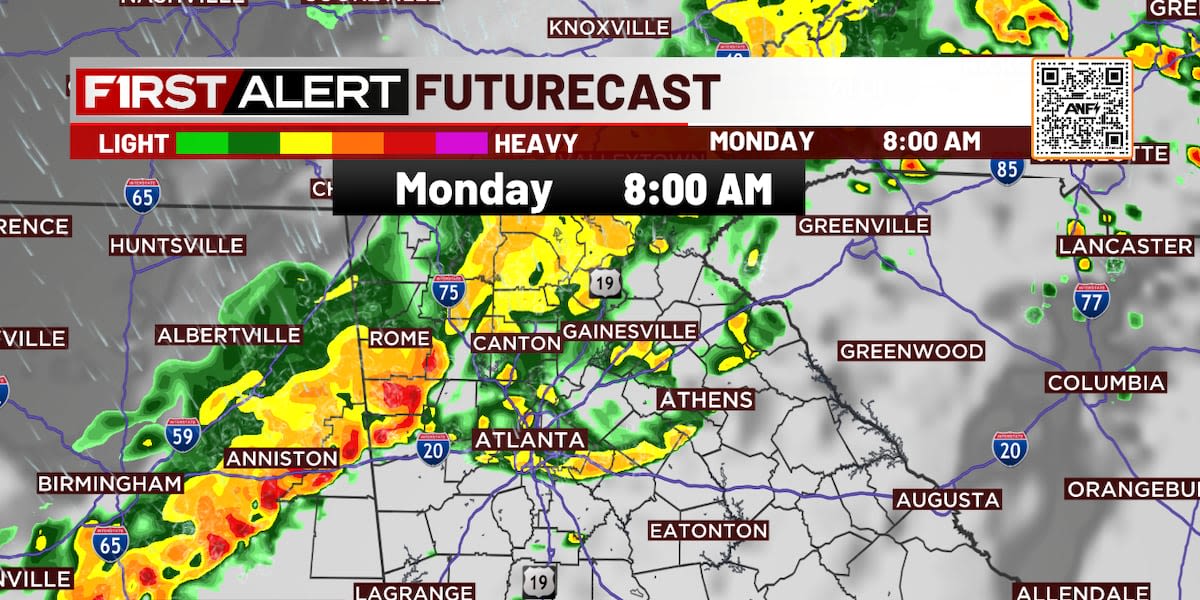 LIVE UPDATES: Rain and storms rolling through metro Atlanta | First Alert Weather Day