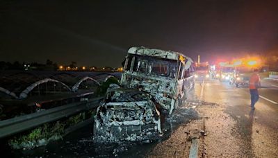 圖多／國道5車追撞嚴重事故2車被燒爛！釀5人受傷其中2人命危送醫