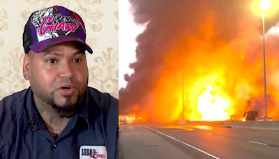 ‘Everything was on fire’: Truck driver who survived massive, fiery crash says he’s lucky to be alive
