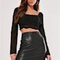 Short Black Leather Skirt