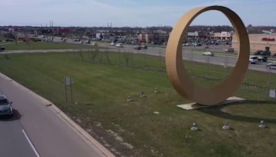 Halo, Onion Ring, ‘Golden Butthole’ -- Sculpture brings mystery, laughter to Sterling Heights