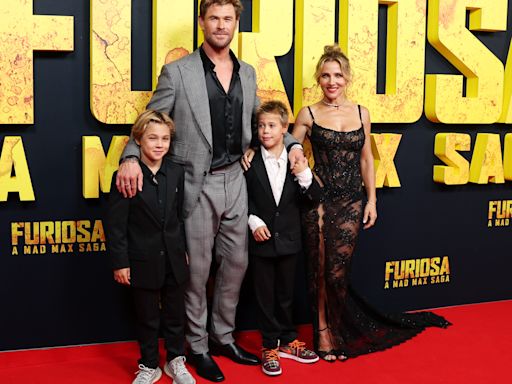 Chris Hemsworth, Elsa Pataky, and twin sons make rare red carpet appearance