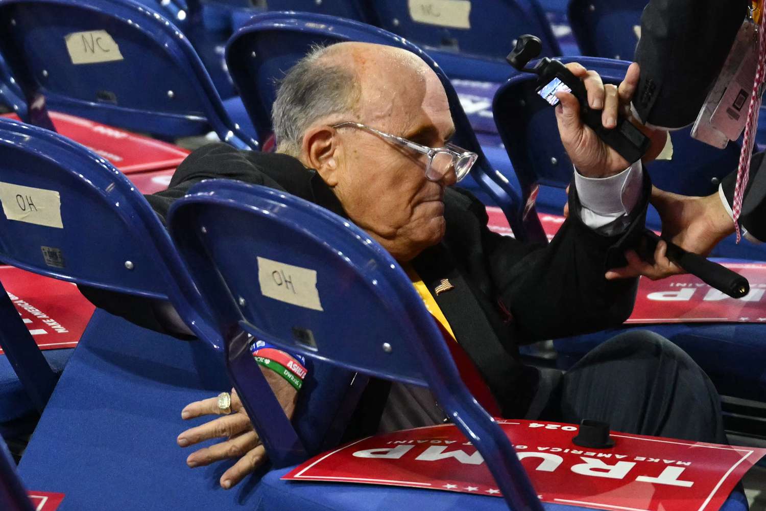 Watch 'Borat 2' star Rudy Giuliani fall at the RNC