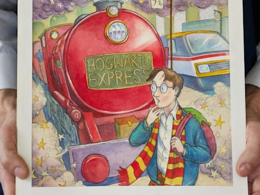 Original painting for front of 1st Harry Potter book sells for record sum