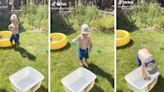 Hilarious toddler is ‘too busy’ washing his car to talk to his mom