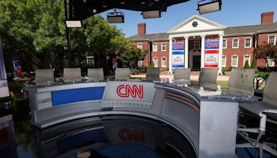 More about CNN’s debate hall studio and the scene outside the cable network