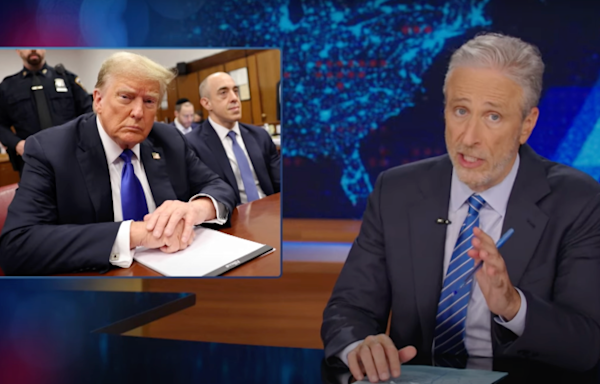 ‘The Daily Show’: Jon Stewart Rips ‘Fox & Friends’ Amid Trump Conviction Coverage & Laughs At Biden’s Bizarre...