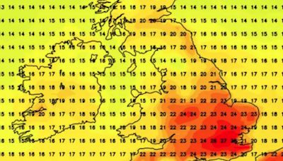 Weather maps turn red - with temperatures set to rocket in three UK areas