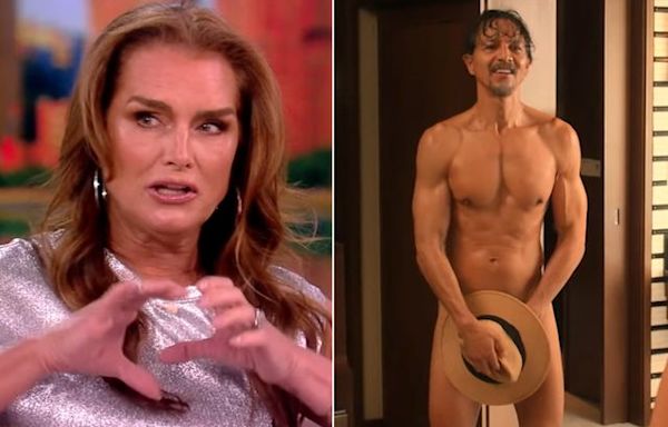 Brooke Shields surprised nearly nude Benjamin Bratt by dropping her dress so he didn't feel alone on movie set
