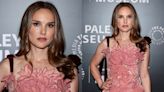 Natalie Portman Thinks Pink in Whimsical Oscar de la Renta 3D Minidress for ‘Lady in the Lake’ Red Carpet Screening