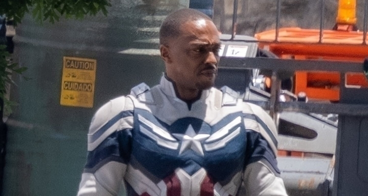 Anthony Mackie Suits Up on Set While Filming ‘Captain America: Brave New World’ Re-Shots in Atlanta