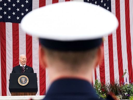 Biden marks Memorial Day with somber speech at Arlington National Cemetery