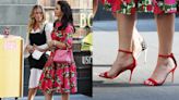 Kristin Davis Wears Red Heeled Sandals While Filming ‘And Just Like That’ With Sarah Jessica Parker in New York City