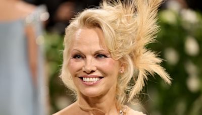 Pamela Anderson broke her makeup-free streak for her first Met Gala