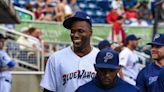 In brief Pensacola stop, Miami Marlins outfielder and World Series star Jorge Soler connects