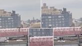 Death-defying NYC subway surfer gang ride train on iconic bridge in deadly social media trend: wild video