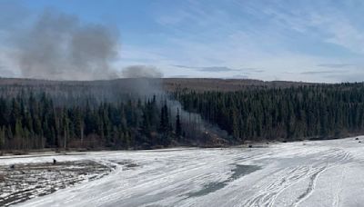 Douglas C-54 plane with 2 people on board crashes into river outside Fairbanks, Alaska