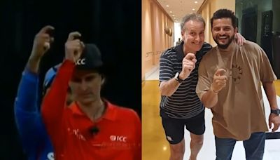 ...The Nicest Guys’: Former Umpire Billy Bowden And Suresh Raina Recreate Iconic ‘Crooked Finger’ Moment In Viral...