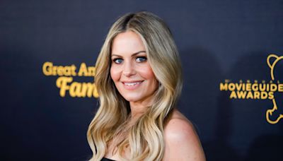 Candace Cameron Bure Stuns in White Mini Dress With Sheer Lace Skirt