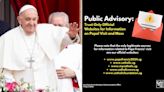 Singapore's Catholic Church warns about ticketing scams involving Pope Francis' visit, advises public not to share personal information