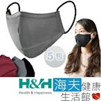 海夫健康生活館 南良 H&H 奈米鋅 抗菌 口罩-灰色(5包裝x1入)