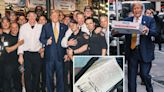 Trump ‘hush money’ NYC trial live updates: Ex-president visits NYC firehouse after trial, hands out pizza and signs log book