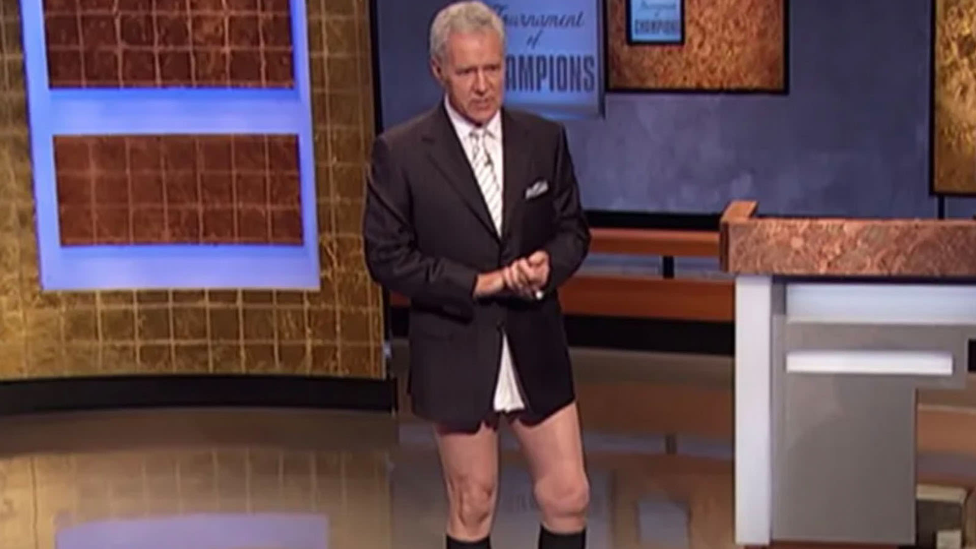Jeopardy!’s wildest outfits from ‘disgraceful exercise look’ to no-pants Alex