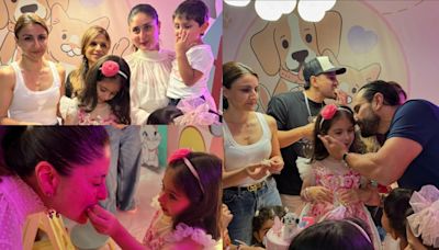 Inside Inaaya’s birthday: Kareena Kapoor eats cake, Saif Ali Khan hugs birthday girl