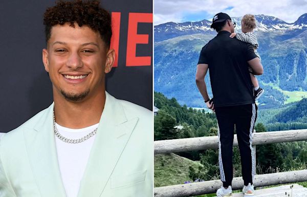 Patrick Mahomes and Son Bronze Share Special Mountain Moment During Europe Vacation: ‘Just a Dad and His Boy’