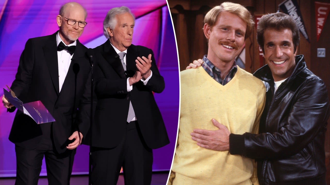 'Happy Days' stars Henry Winkler and Ron Howard reunite at 2024 Emmy Awards