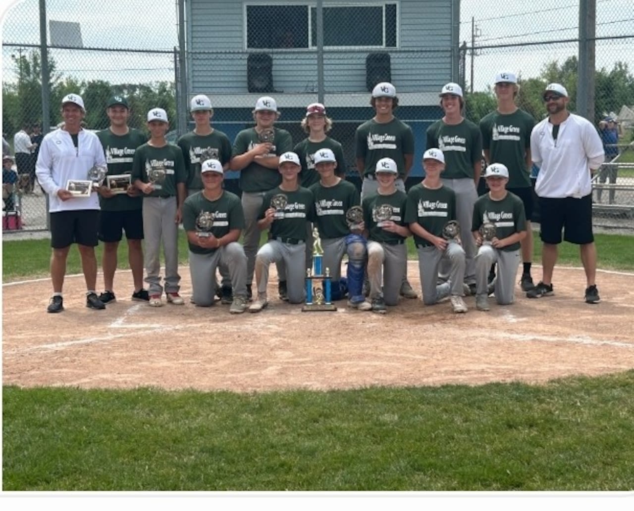 With a sprinkle and a spark, Village Green claims Bay County Pony League title