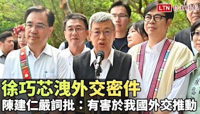 徐巧芯洩外交密件 陳建仁嚴詞批：有害於我國外交推動 - 自由電子報影音頻道