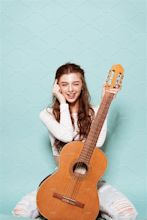 Beautiful young girl posing with guitar stock photo containing guitar ...