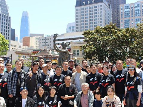 舊金山清洗民主女神像 紀念六四35周年